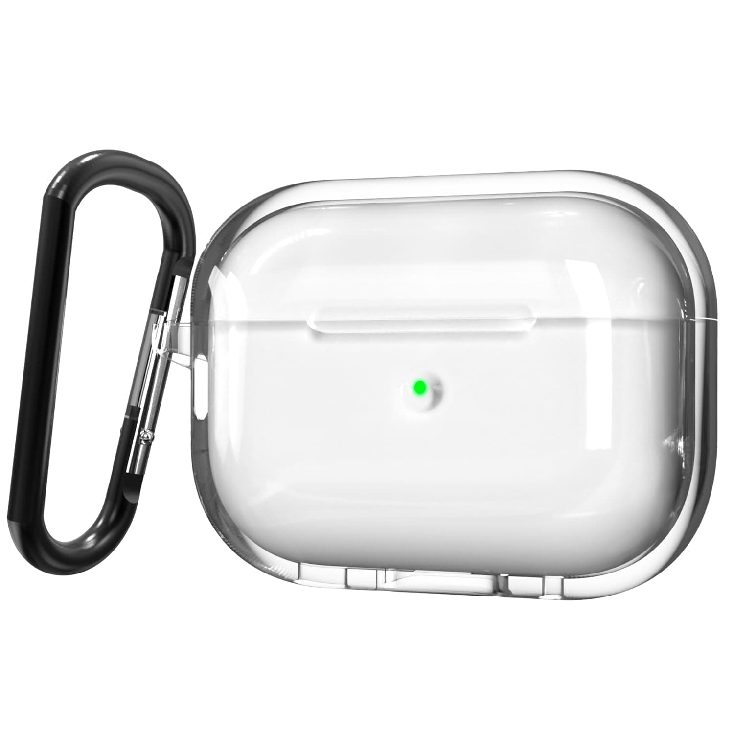 Earphone Case Cover Compatible for Airpods Pro 2 Case 2022, Soft Silicone Skin Case Cover Shock-Absorbing Protective Case with Keychain [Front LED Visible](Transparent)