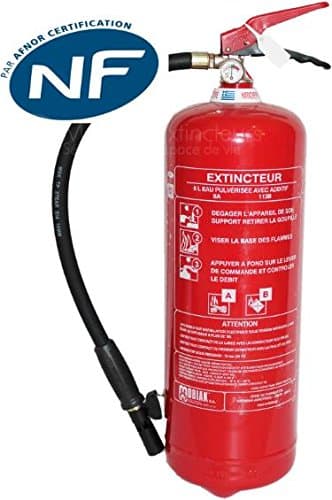 Fire extinguisher 6 liters French standard + mounting bracket + Signage panel