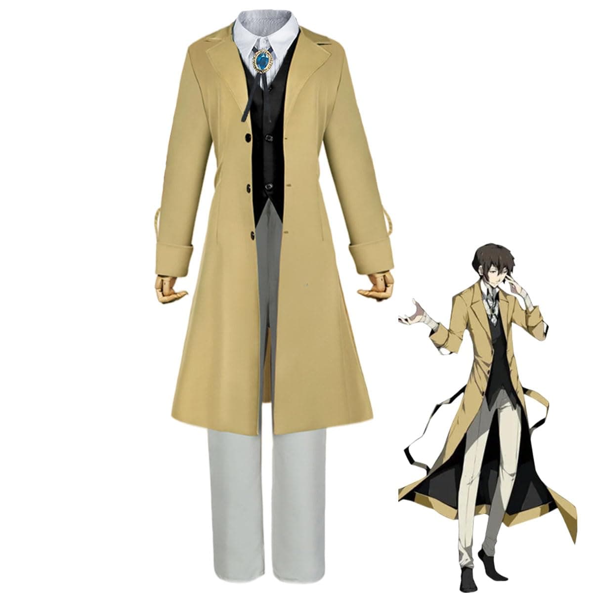 FAZA Dazai Osamu Cosplay Outfit Detective Uniform For Adult Men Women Anime Bungo Dogs Costume Halloween Party sets