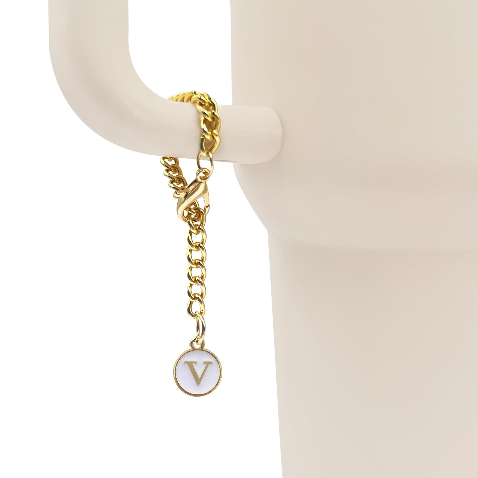 Velaco Letter Charm Accessories for Stanley 20 30 40 oz Tumbler with Handle, Chains with Initial Letter for Stanley Cup 30 40 oz with handle - 2 PCS, Midium, alloy, No Gemstone