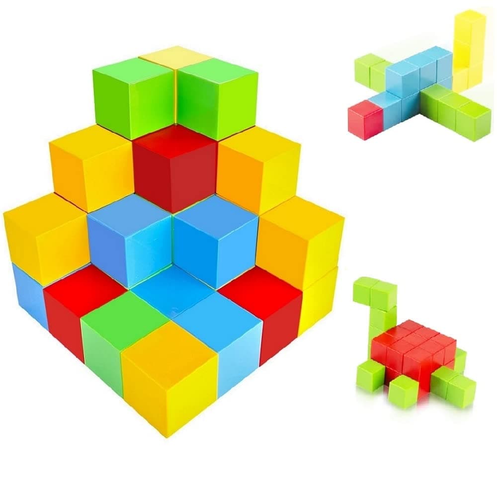 Magnetic Building Blocks | 40 PCS Magnetic Stacking Cubes for Kids | Sensory & Montessori Toys,Preschool STEM Educational Construction Toys for Toddlers Boys Girls 3 4 5 6 7 8 Years Old