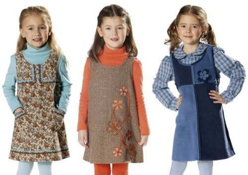 BURDA 9675 GIRL'S JUMPER (3 STYLES) SIZE 3-9 ~ SEWING PATTERN