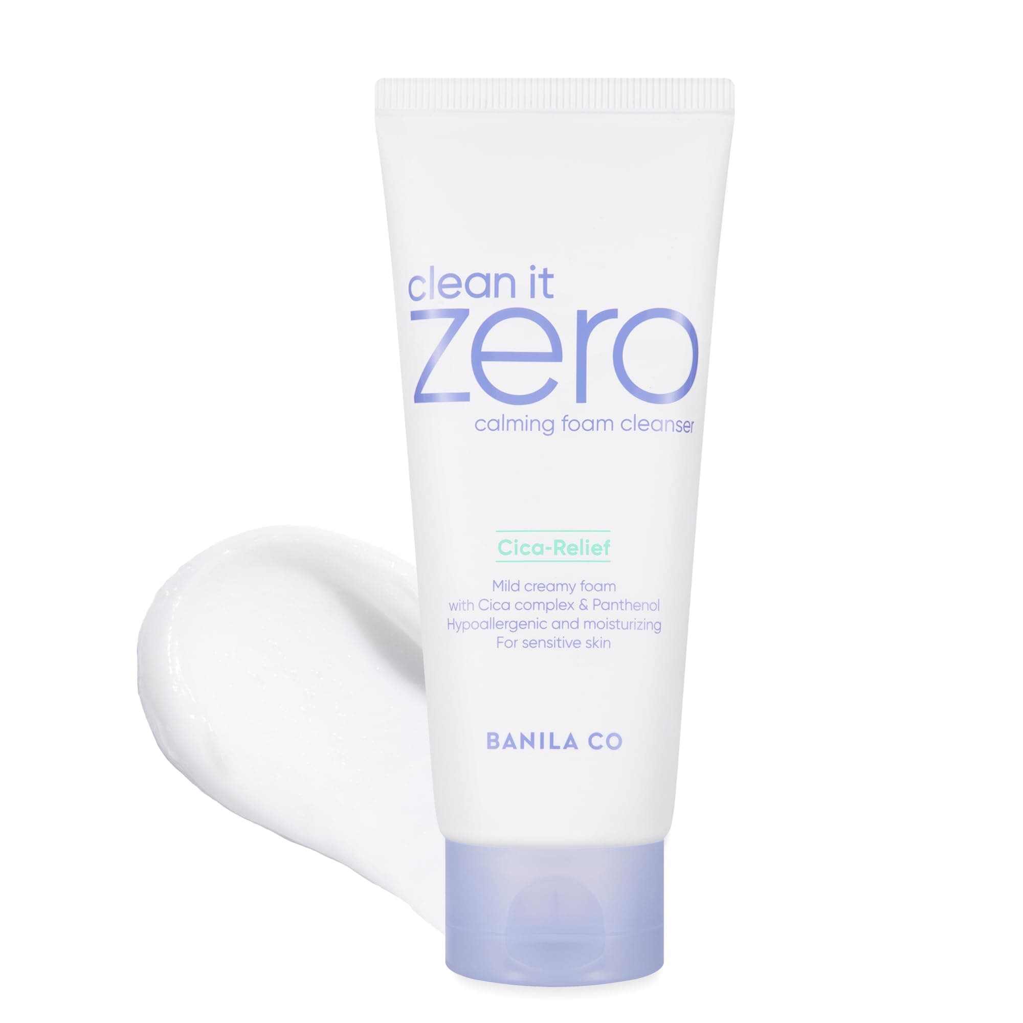 Clean It Zero Calming Foam Cleanser | Rich Lather Hydrating Cleansing With Soothing Finish | CICA Relief for Sensitive Skin | Vegan & Hypoallergenic (150ml / 5.07 fl.oz)