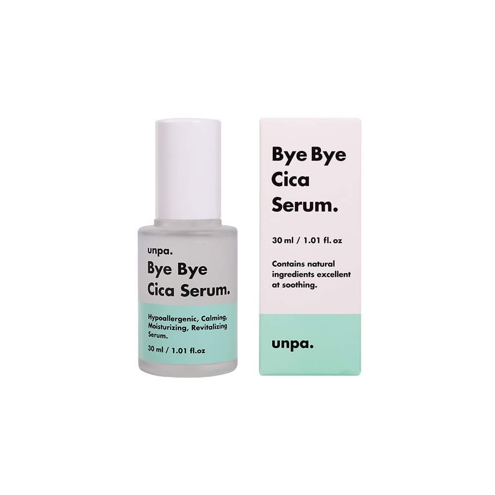 UNPA Bye Bye Cica Serum : Deep Hydrating and Repairing Centella asiatica (Gotu kola) & Madecassoside Extract Recovery Ampoule. Moisturizer Soothes Stressed Skin & Reduces Redness, 1.01 Ounce