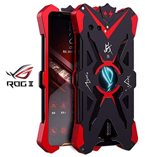 HATA ASUS ROG Phone II ZS660KL Metal Case, ASUS ROG Phone2 ZS660KL Armor Aluminum Alloy Metal Bumper Hollow Rugged Shockproof Anti-Drop Sturdy Cool Metal Cover for ASUS ROG Phone2 6.59 inch(Black)