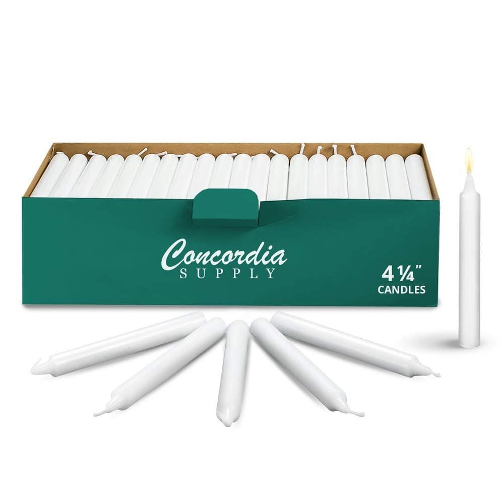 Concordia SupplyCandlelight Service Vigil Candles 4.25" x 1/2", Box of 250
