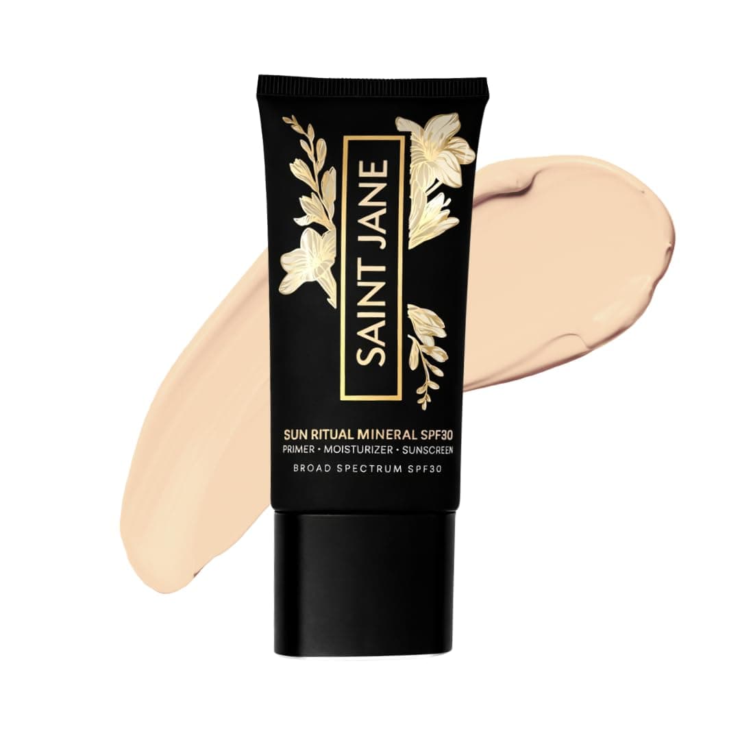 - SAINT JANE - Luxury Sun Ritual - Pore Smoothing SPF 30 Mineral Sunscreen | Luxury, Floral-Infused, Clean Skincare (1.7 oz | 50 ml)