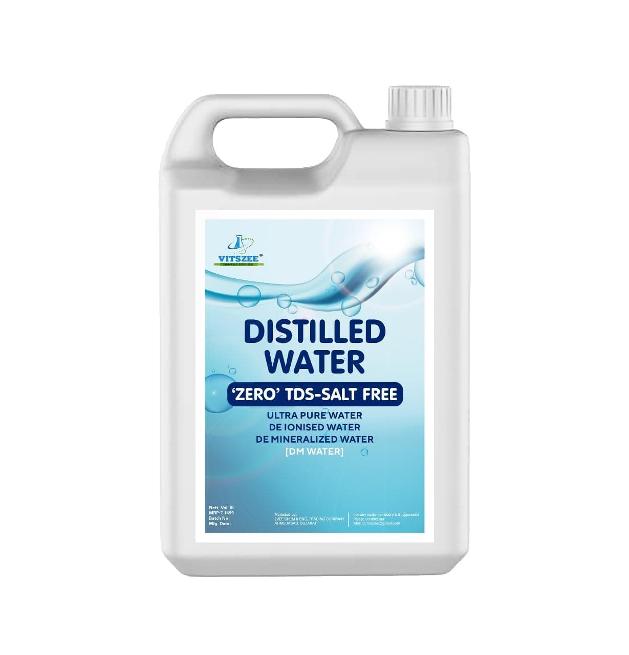 WTC Distilled Water Di Ionized H2O (5 Ltr.)