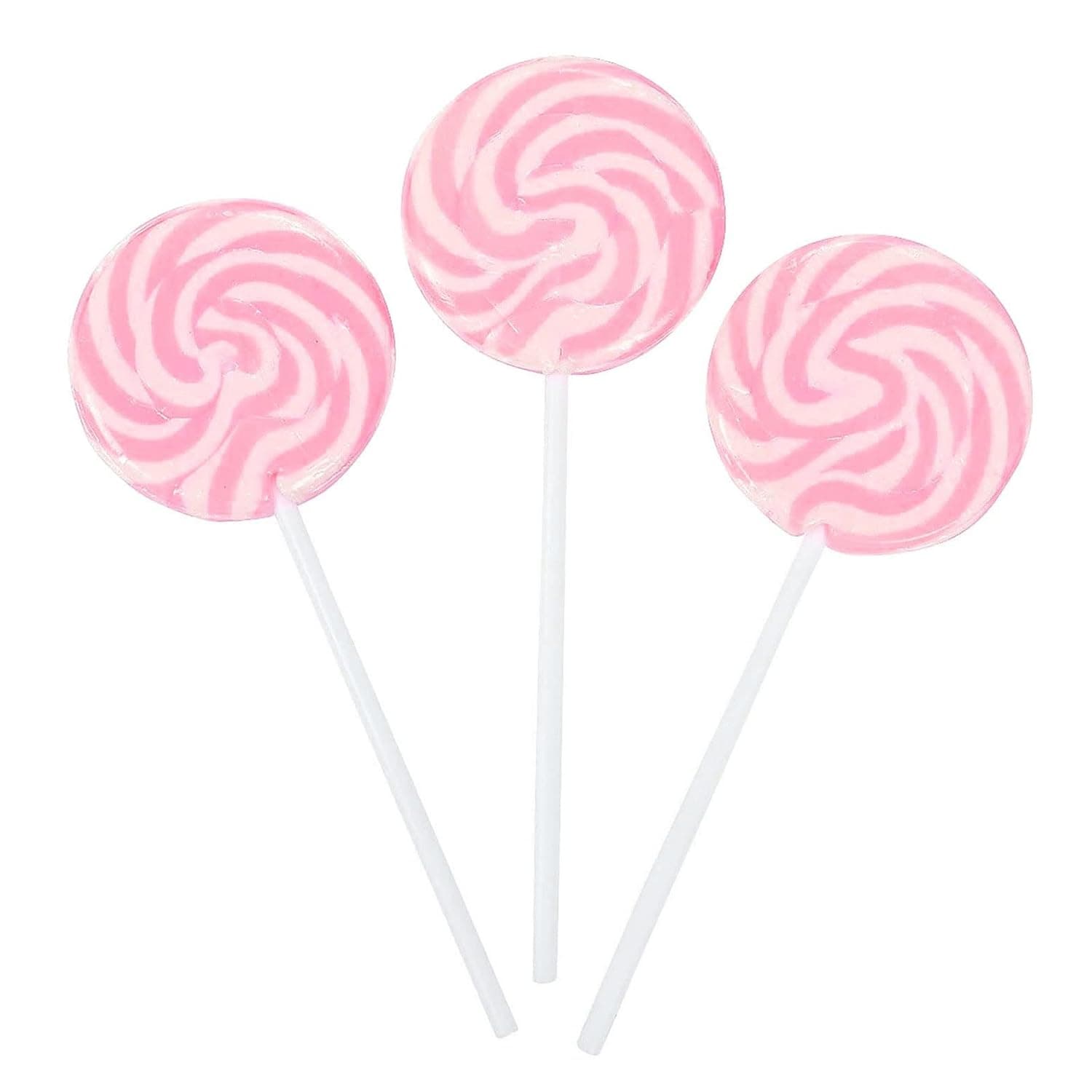 RBBZ Party Pink Swirl Lollipops - 24 Suckers Individually Wrapped - 2 Inch Pops - Great for Girls Birthday Favors, Candy Buffet