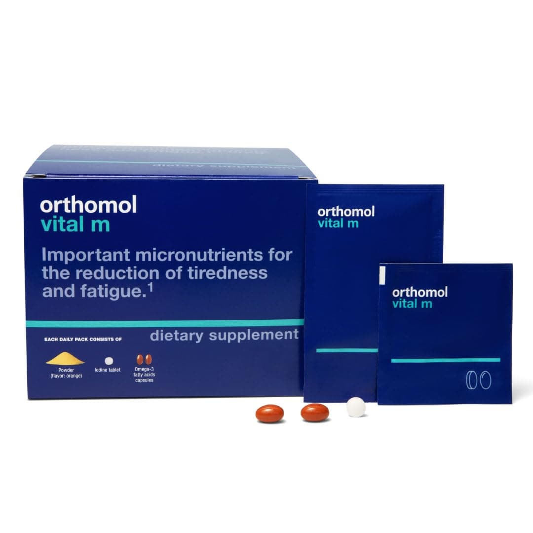 Vital M Powder & Tablet Packet for Men, 30-Day Vitamin Supplement – Daily Energy, Fatigue Reduction & Vitality Support with Vitamins A, B, C, D, E, K, Omega-3 & Iodine