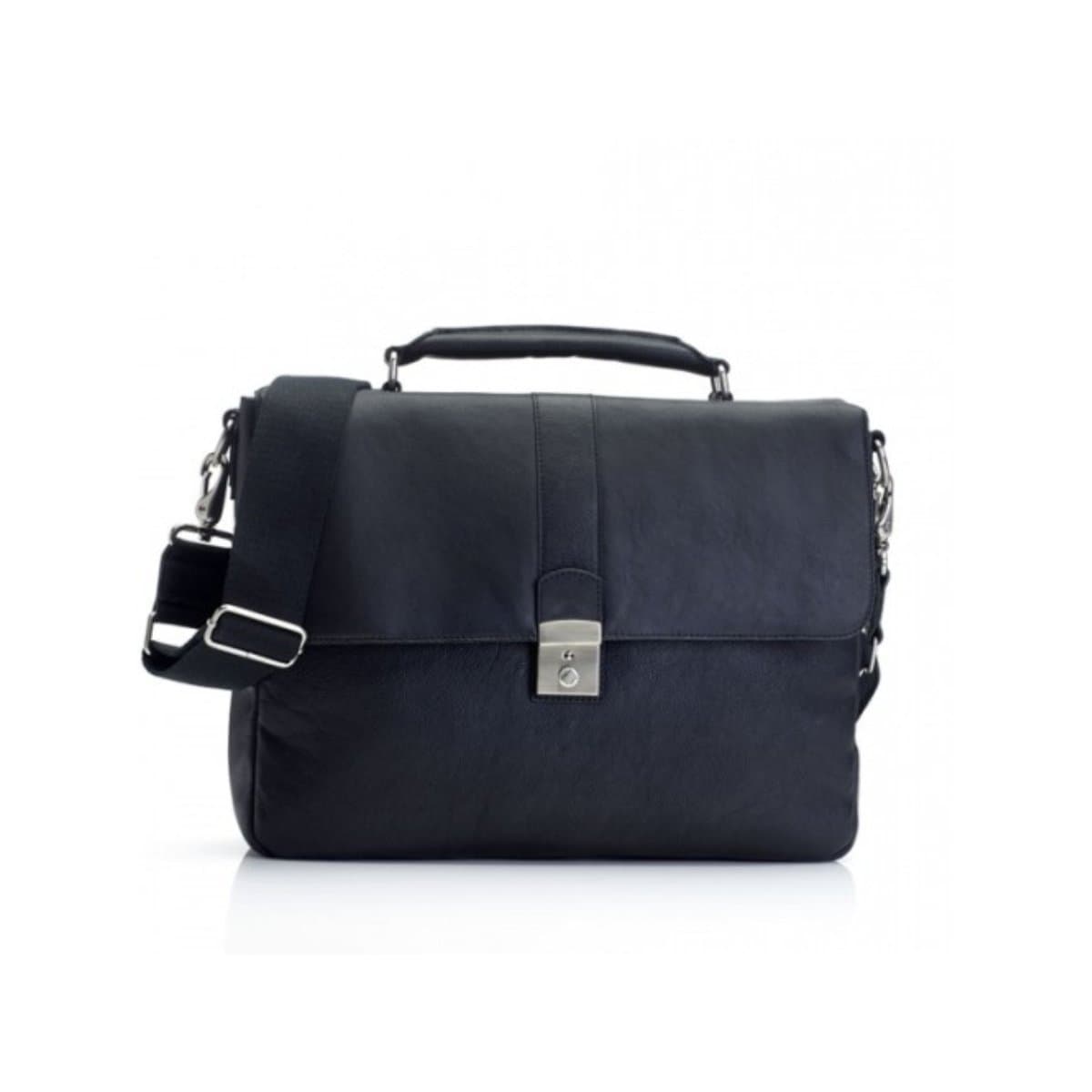 Marshall Bergman Eris Leather Briefcase for 13-Inch Laptop - Black