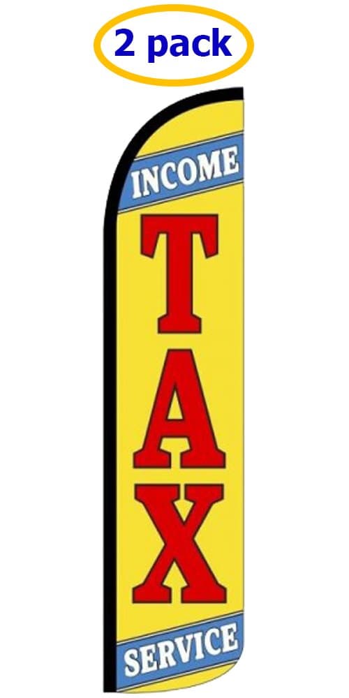 OnPoint Wares Income Tax Services Standard Windless Swooper Flag- Pack of 2