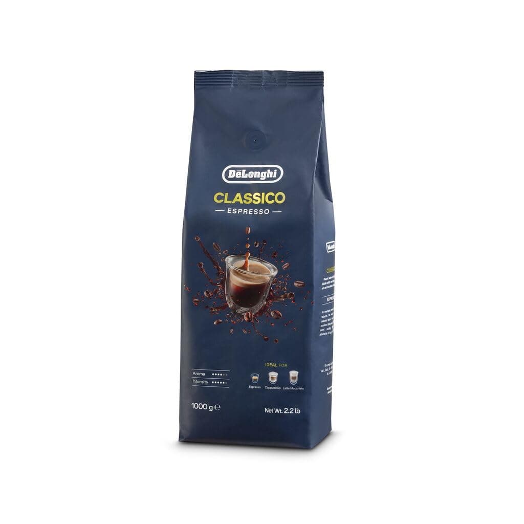 De'Longhi Classico Roatsed Whole Coffee Beans for Coffee Machines, Ideal For Espresso, Capuccino, Latte Macchiato 1Kg, - DLSC616 - AS00000175