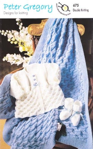 Double Knitting Pattern - 675 Baby Coat Shawl & Bootees