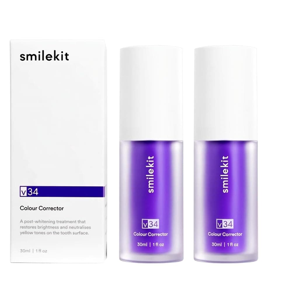 2PCS Tooth Colour Corrector, Purple Toothpaste for Teeth whitening, Tooth Stain Removal, Teeth Whitener,Teeth Whitening Booster