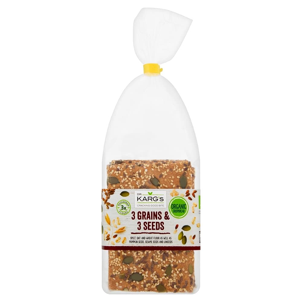 Dr Karg Organic 3 Grain Plus 3 Seeds Crispbread 200 g