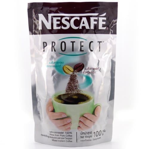 Nescafe Protect Made From Pure Coffee Mixed Instant Coffee Antioxidants 100 G. Best Product From Thailand