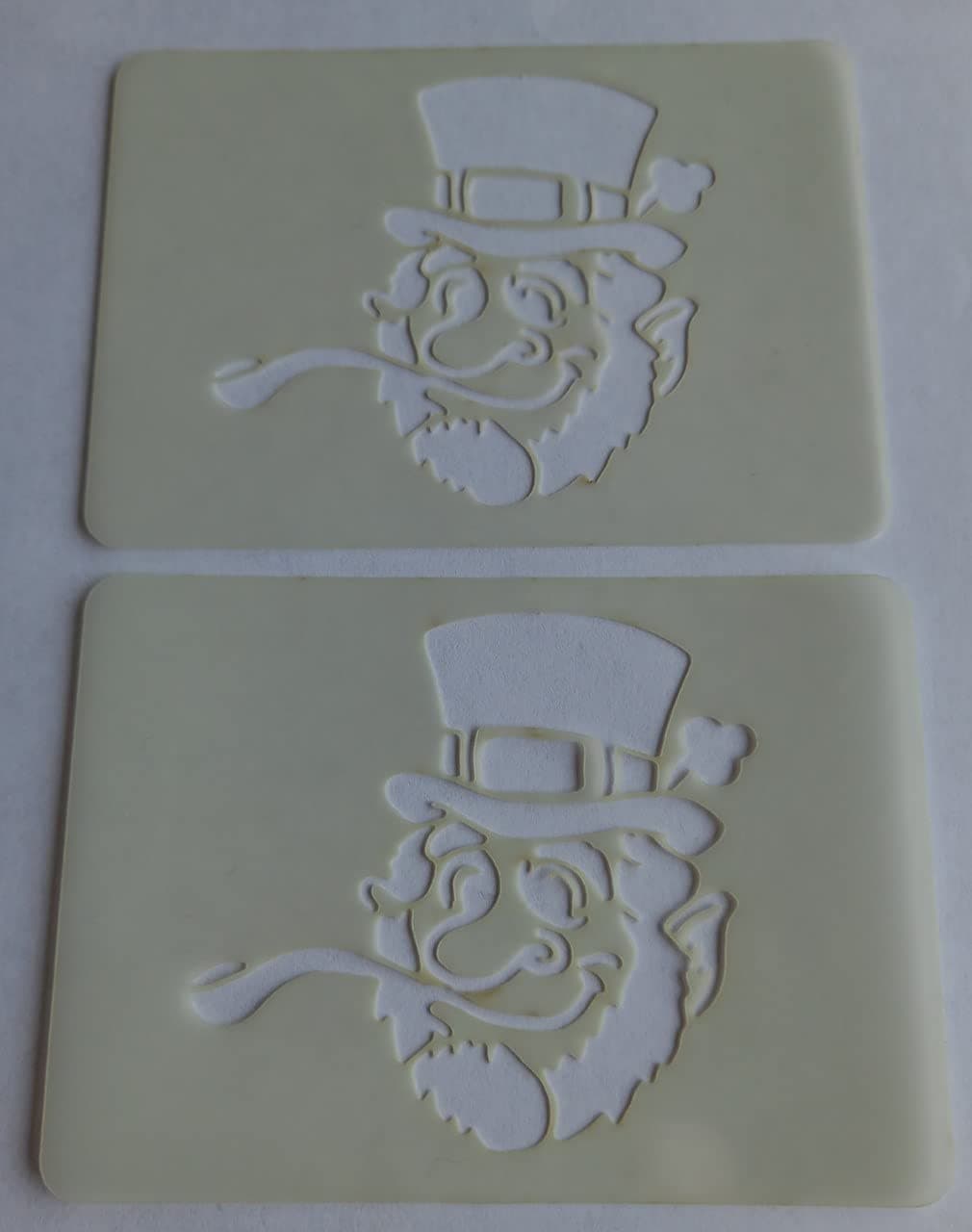 2 x Leprechaun face painting stencils St. Patrick's Day Ireland Irish