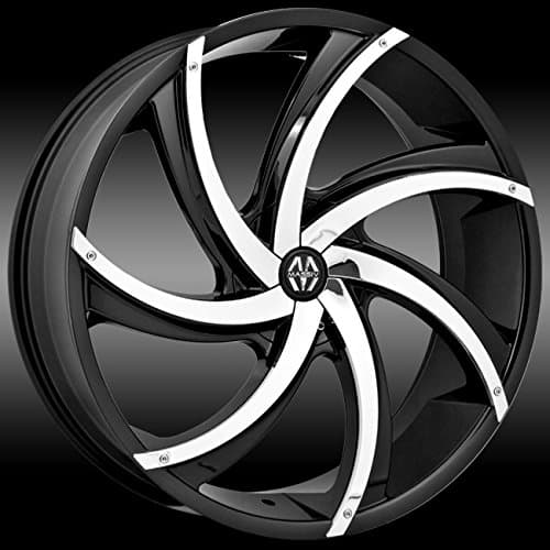 920 Turbino 22x8.5 Black with Chrome Inserts Wheel / 5-115 5-120 mm Bolt Pattern / +15 mm Offset / 74.1 mm Hub Bore
