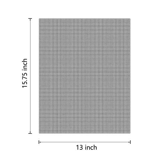 Grill mesh mat - Set of 5 Non Stick BBQ Grill mats, Heavy Duty, Reusable Grilling mats, Easy to Clean - Works on Gas, Charcoal, Pellet Grill - 15.75 x 13 in, Black