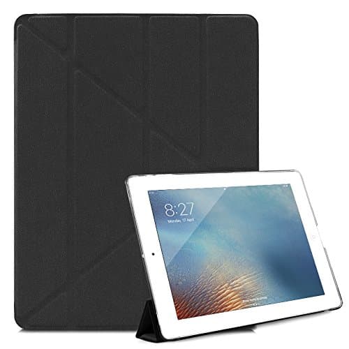 iPad 2/3/4 Origami Case - GOOOA Origami Smart Case Hard Back Cover (with Auto Wake / Sleep),fit iPad 2, 3 & 4 (2nd, 3rd and 4th Generation iPad),Black