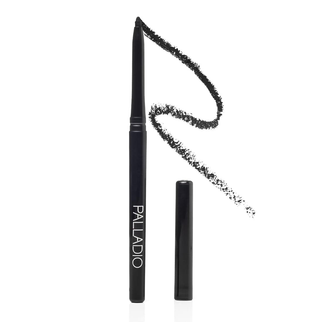Retractable Waterproof Eyeliner, Richly Pigmented Color and Creamy, Slip Twist Up Pencil Eye Liner, Smudge Proof Long Lasting Application, All Day Wear, No Sharpener Required, Pure Black