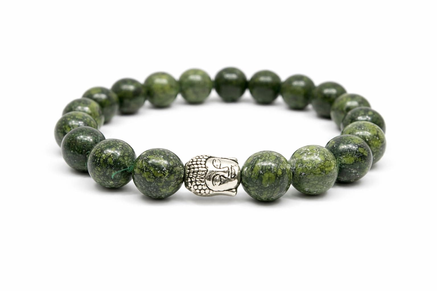 Stone & Agate Natural Seraphinite Beads Bracelet for Men and Women, Genuine Green Healing Crystal for Spiritual Growth, Unisex Stretchable Stone with Certificate