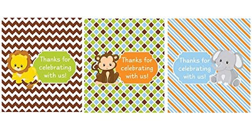 Digitaldoodlebug 45 Lip Balm Labels Boy Baby Shower Favor Labels Safari Animals