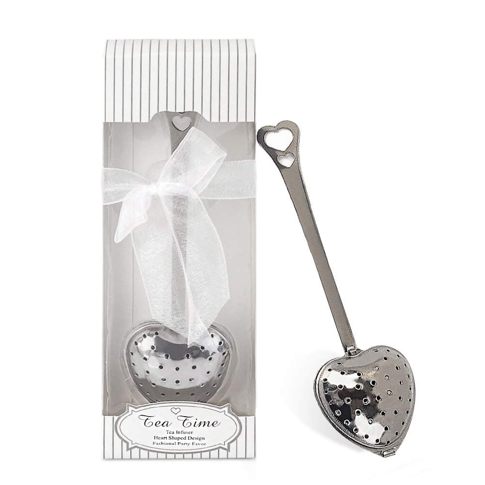 dngcity Wedding Favor Tea Time Heart Shaped Tea Infuser Spoon Set of 20