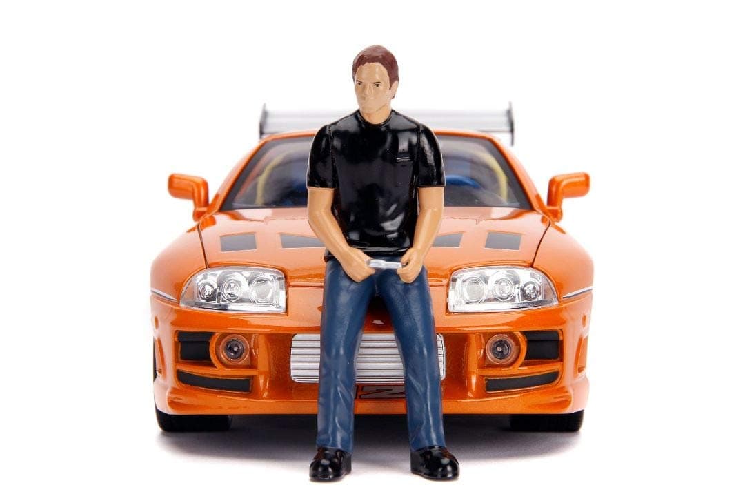 Jada Fast & Furious 1:18 Toyota Supra Die-cast Car & 3" Brian Figure, Toys for Kids and Adults