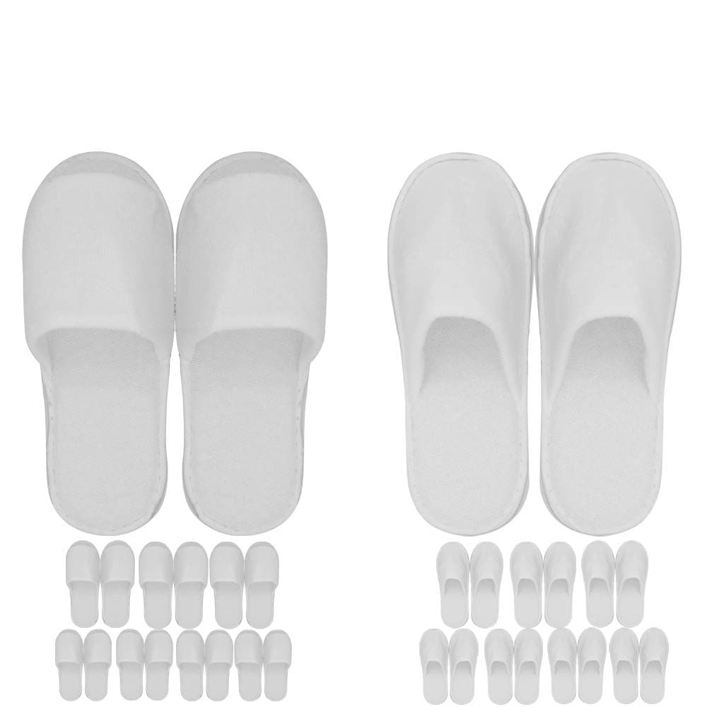 Spa Slippers,16 Pairs Closed Toe and Open Toe Disposable Slippers for Spa,Party Guest, Hotel and Travel, Fits Most Men and Women,White Non-Slip Slippers
