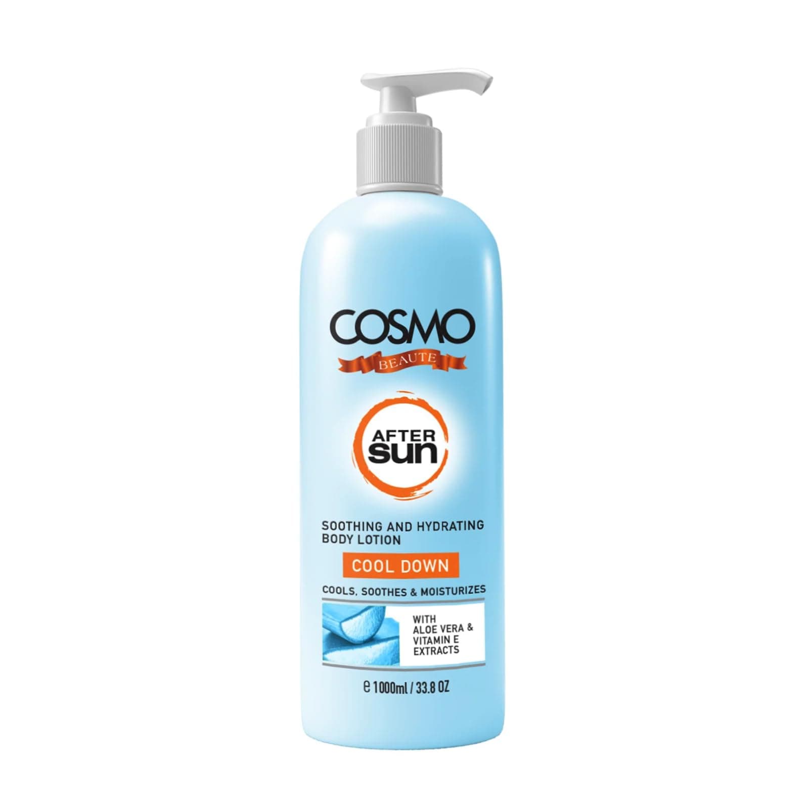 CD COSMO DESIGNS Beaute After Sun Cool Down Body Lotion 1000ml, Soothing & Hydrating, With Aloe Vera & Vitamin E Extracts, Unisex