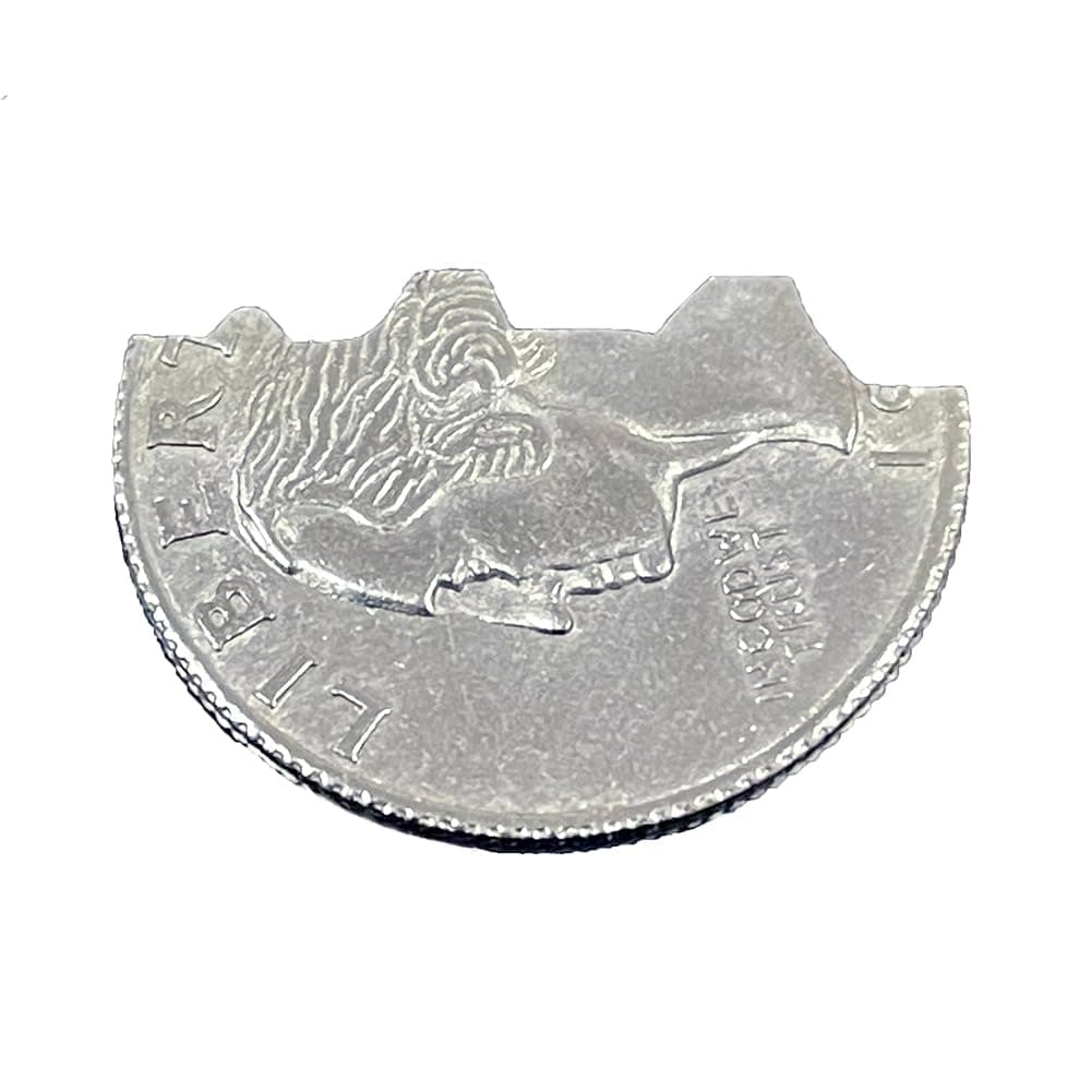 Magic Bites Coin Bite Out Dollar Folding Bite Coin Quarter with Replacement Rubber Band - Close up Coin Magic Tricks