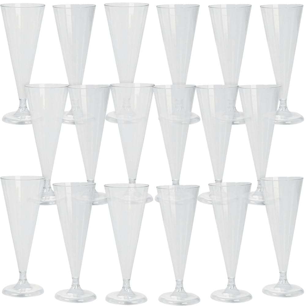 Fun Express - Plas. Champagne Flute Glasses (25pc) for Party - Party Supplies - Drinkware - Disposable Cups - Party - 25 Pieces