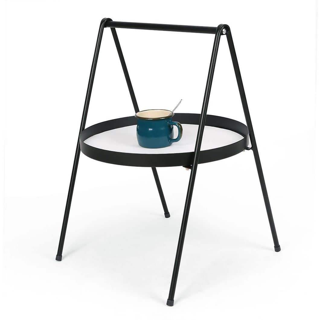 Timberlion Metal Round Coffee Table Side End Table, Indoors and Outdoors, 4-Legs