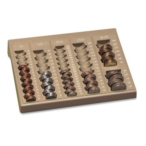 Wholesale CASE of 10 - PM Company SecurIT Counter Change Tray-Counter Change Tray, 9-3/4"x7-5/8"x1-5/8", Pebble Beige