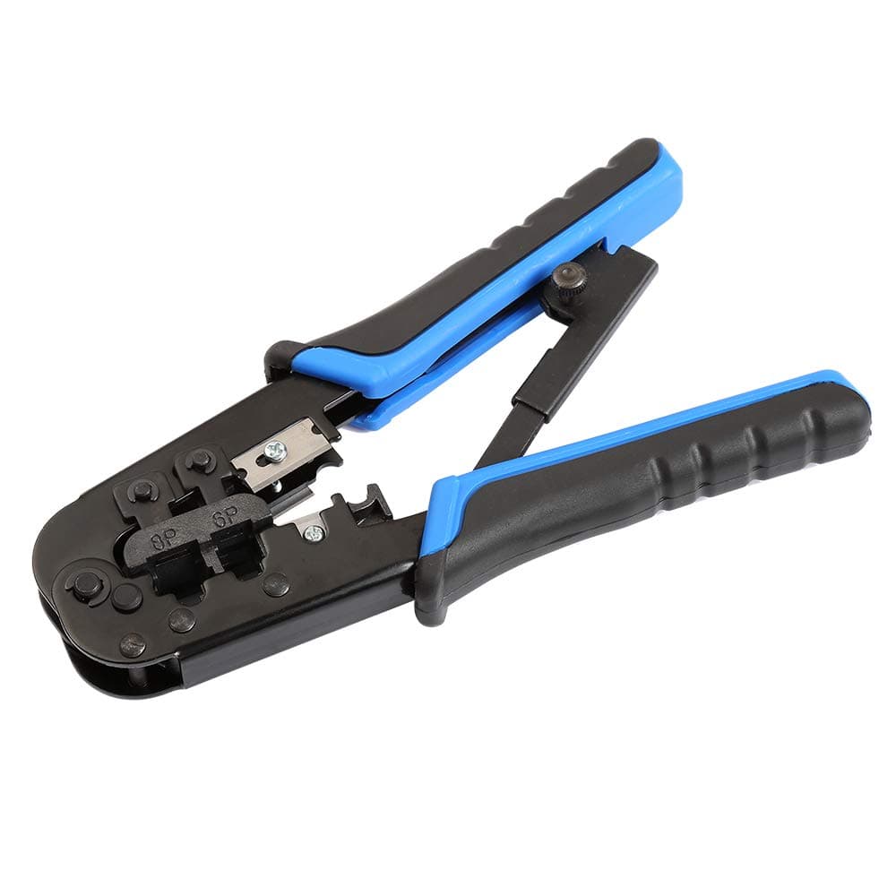 Hiija RJ45 Crimp Tool Cat5 Cat5e Cat6 Crimping Tool, RJ-11, 6P/RJ-12, 8P/RJ-45 Crimp, Cut and Strip Tool