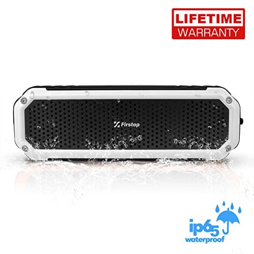 Firstop Bluetooth Speakers, Wireless Portable Speakers with 10W Drivers Built-in Mic, 12Hrs Playtime &Flashlight for Outdoor(Silver)