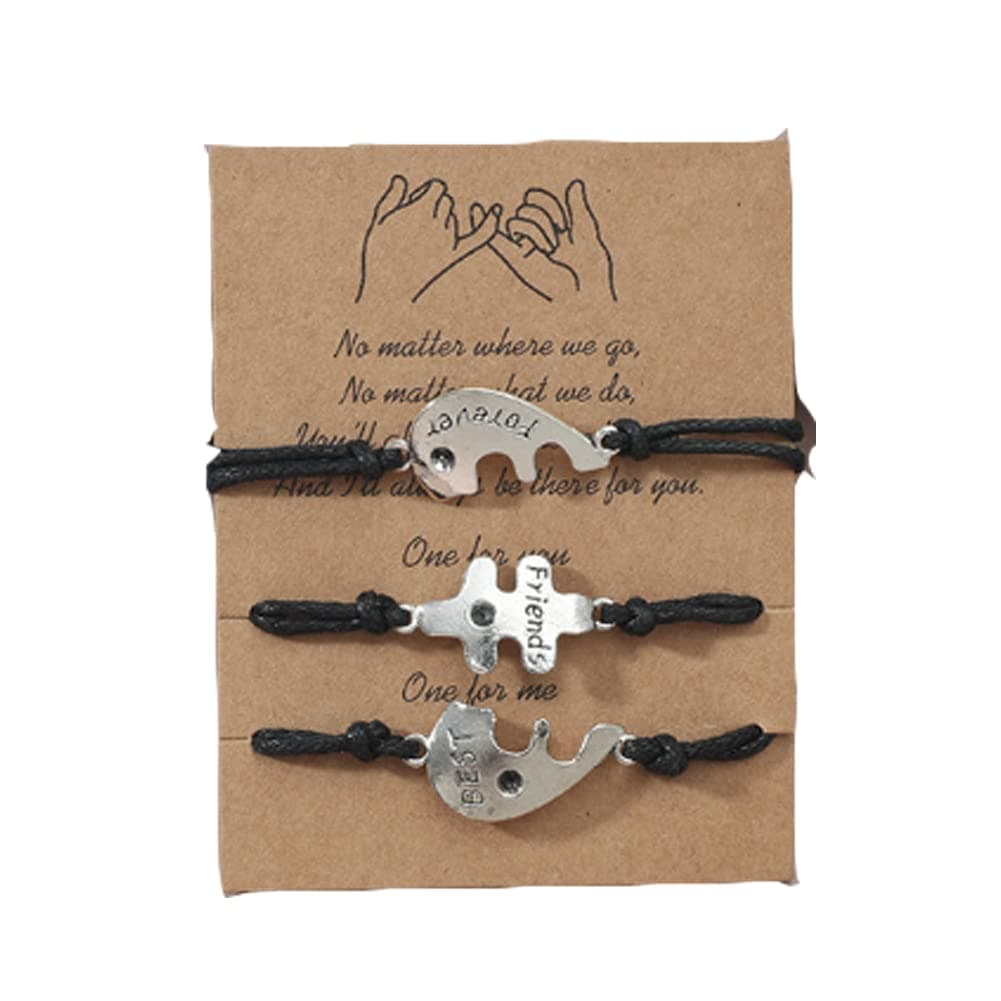 Best Friends Forever BFF Bracelets for 3 Pinky Promise Bracelet for 3 BFF Friendship Bestie Christmas Gifts Best Friend Birthday Gifts for Women