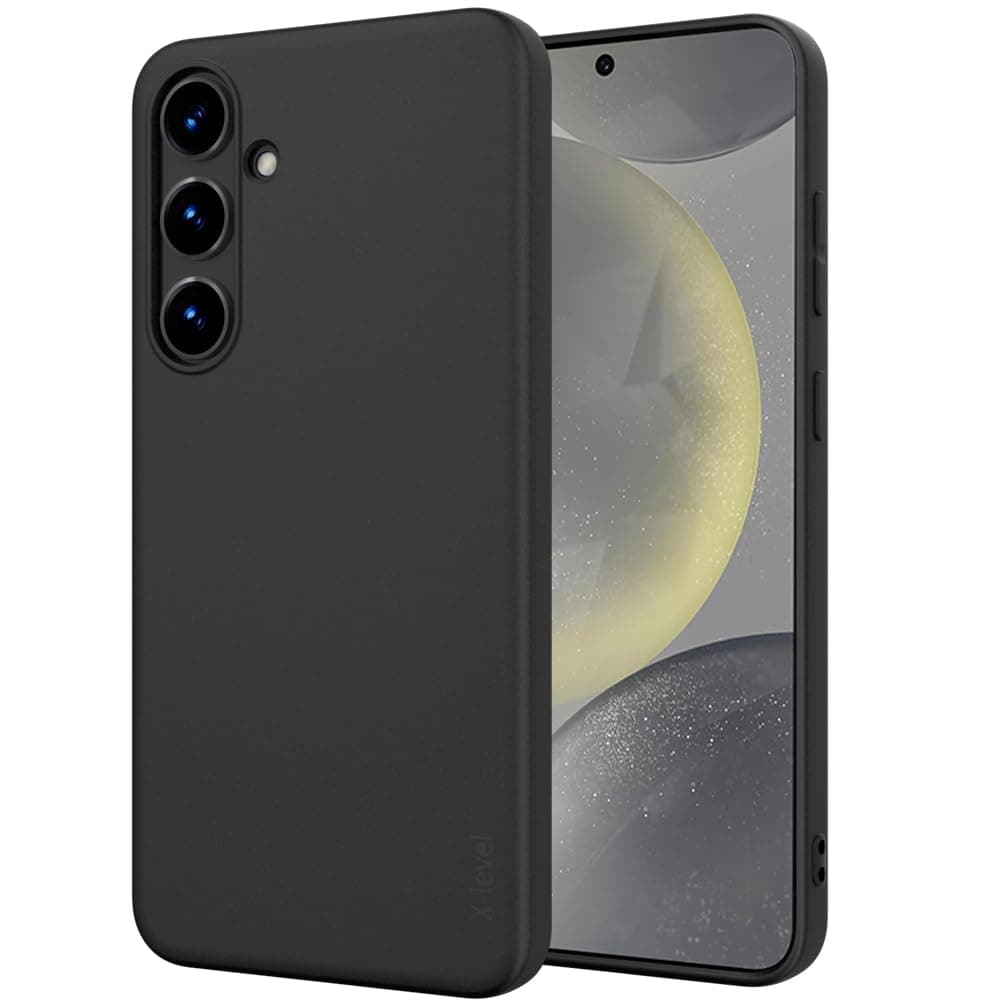 X-Levelfor Samsung Galaxy S24 Plus Case, Slim Fit Ultra-Thin Super Soft TPU [Guardian Series] S24 Plus Phone Back Cover Light Protective Matte Finish Coating Shockproof Case -Black