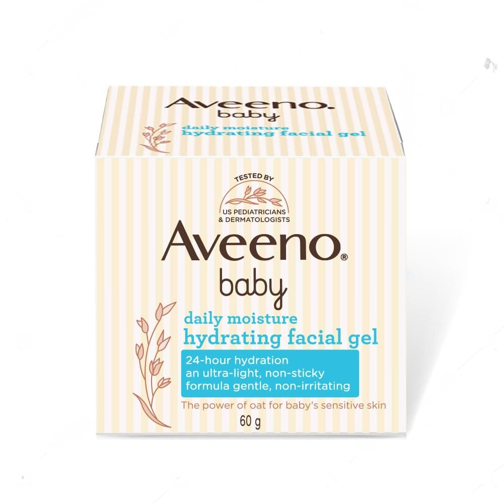 Aveeno Baby Daily Moisture Hydrating Facial Gel (Cream) 60g I Ultra-light| 24 hours moisturisation Face cream| Triple oat extract & avocado oil I Paediatrician recommended I Newborn, infants&children