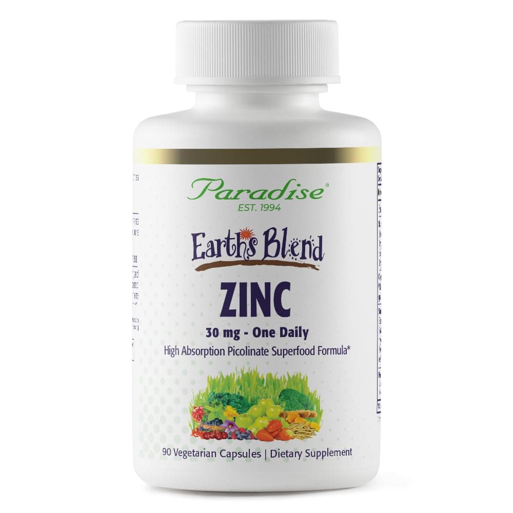 Paradise Herbs Earth's Blend, Zinc, Picolinate 90 Vegetarian Capsules