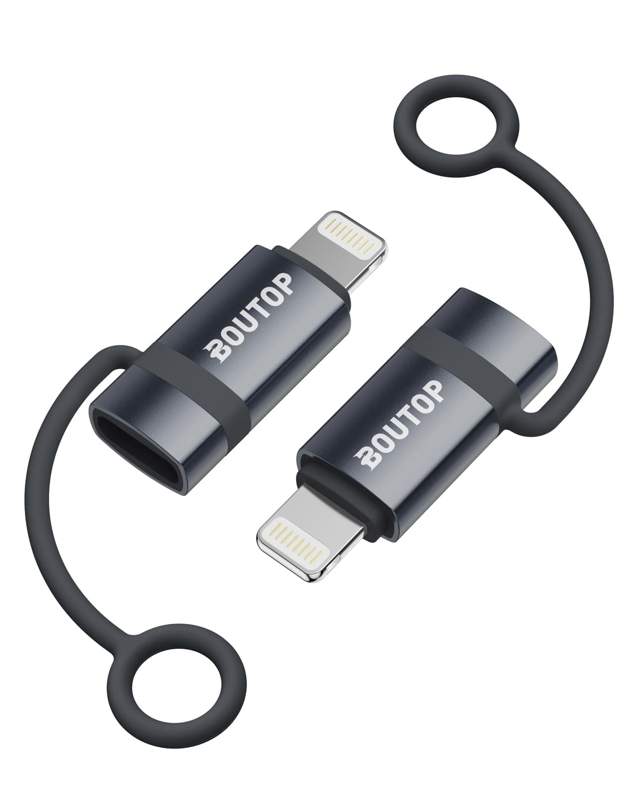 [Apple MFi Certified USB C to Lightning Adapter 36W for Fast Charging Compatible with iPhone, iPad – [2 Pack, Dark Gray]