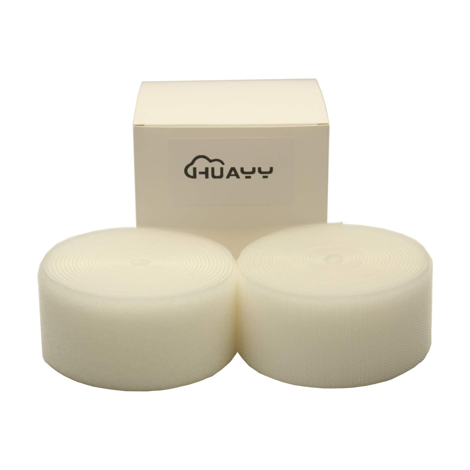 2 Inches Width 4.5 Yards Length,Sew on Hook and Loop Style,Non-Adhesive Nylon Strips Fabric,White (2 in x 4.5 yd)