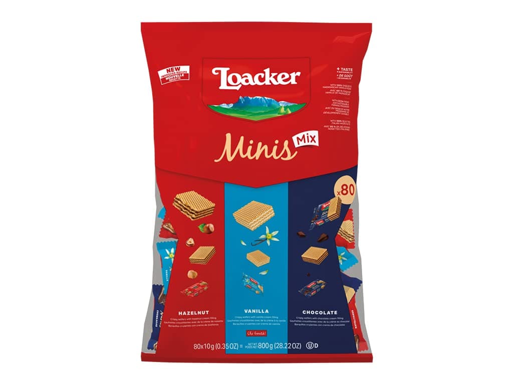 Minis Crispy Waffers Hazelnut Vanilla Biscuits 800g, Chocolate, 1 count