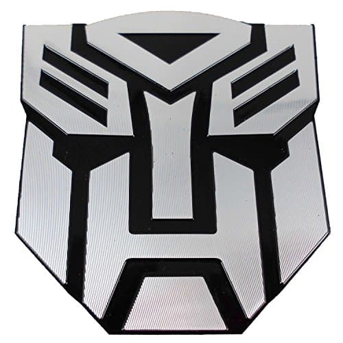 10x10 CM Transformers Autobot Metal Sheets 3d Emblem Badge Decal Sticker Aluminum Alloy Foil (Black)