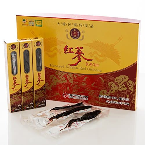 Korean Red Ginseng First Grade Roots with Honey 10.5ounce (300g) Separately Wrapped (2 Boxes)