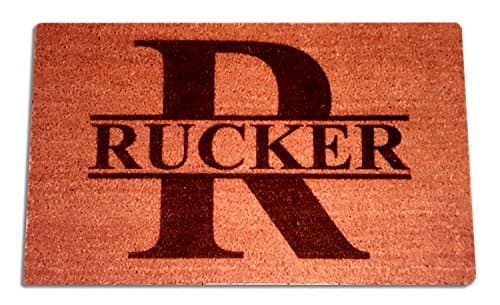 SPLIT LETTER NAME Personalized [Your Name] Coir Fiber Laser Engraved Welcome Doormat 36” x 24” CUSTOM