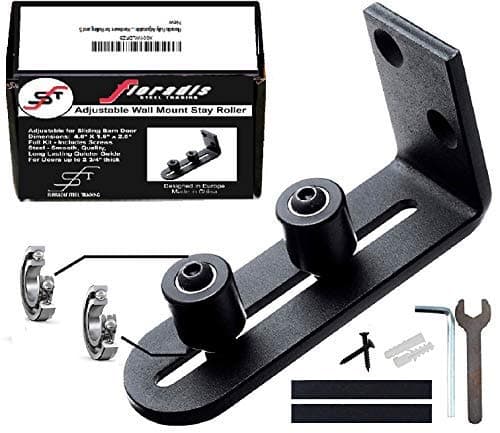 Floradis Large Stay Roller Floor Guide For Bottom Of Sliding Barn Doors. Lay-Flat System. Totally Flush To Floor. Ultra Smooth Fully Adjustable Wall Mount Guides. Ball Bearings Wheels Technology