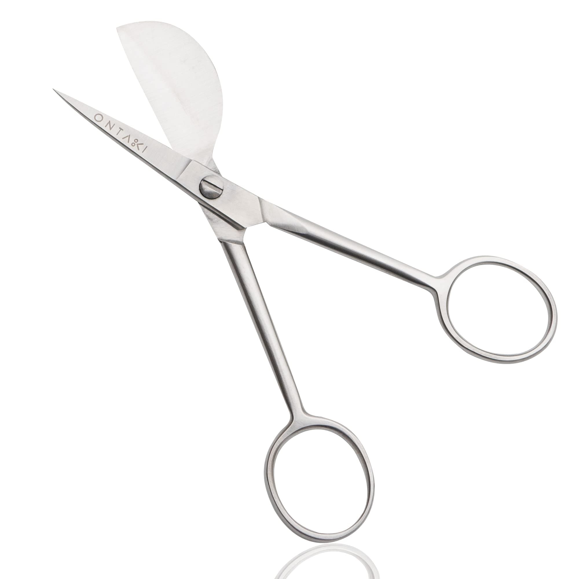 Ontaki Duckbill Scissors - 4.5in, Silver, Left-Handed - Precision Carbon Steel for Sewing Accessories - Adjustable Tension & Comfy Handles for Crafting